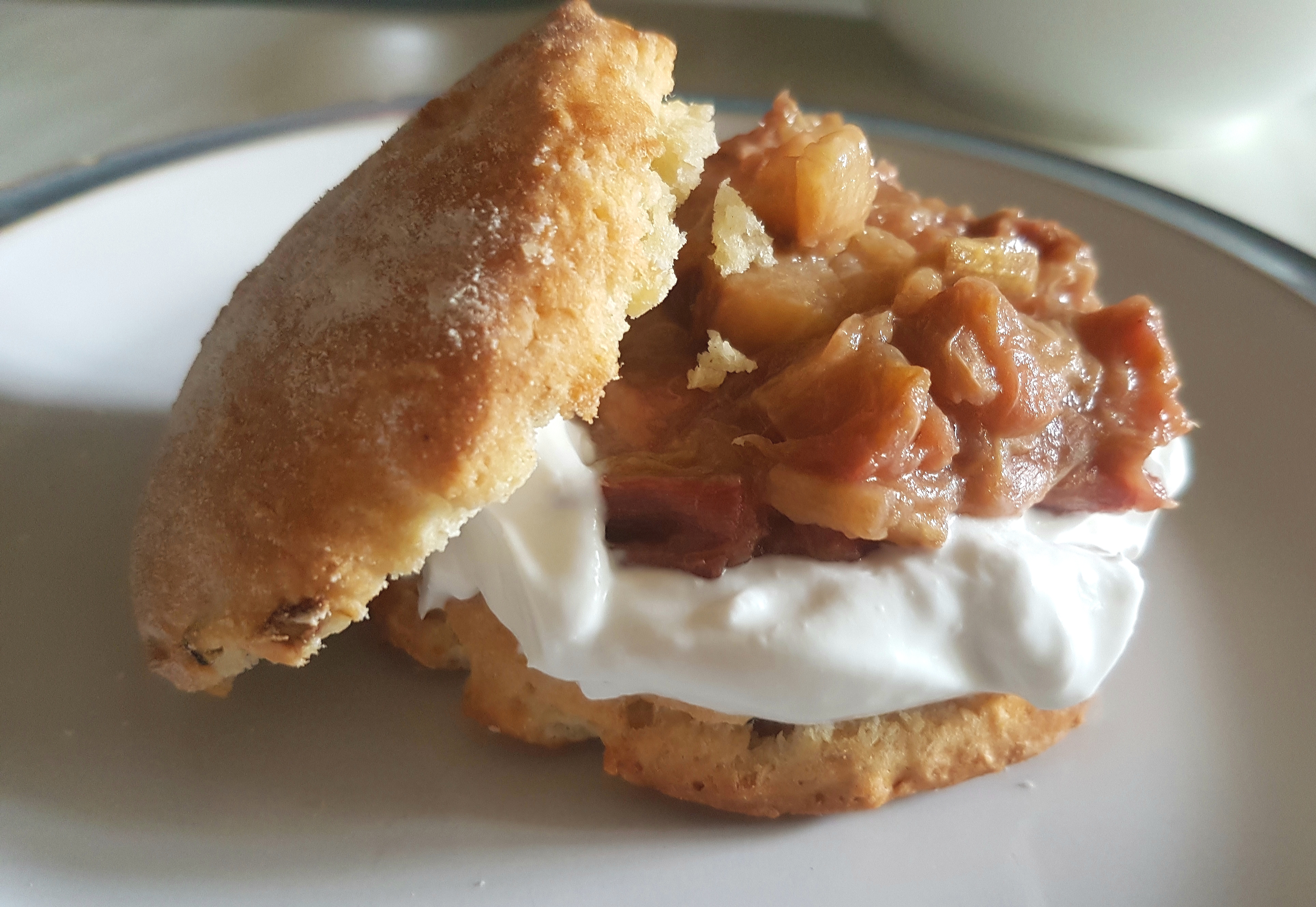 Rhubarb and ginger scones